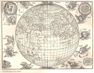 Probabilmente la prima rappresentazione prospettica della terra come globo da Albrecht Dürer Johannes Stabius